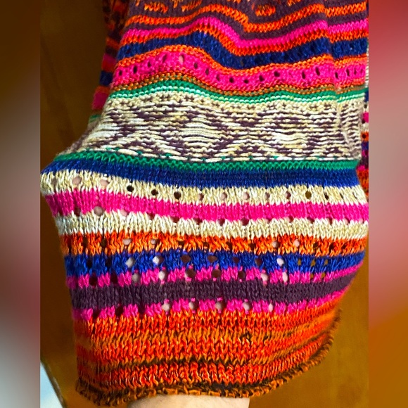 FINAL PRICE NWT,Free People Rare Heart crochet sweater dress,red/multi size S - Picture 13 of 15